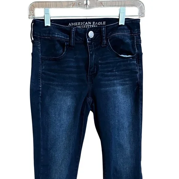 Womens American Eagle Super Super Stretch Jeggings Size 4 Reg Measures 27x28.5 - Picture 2 of 15